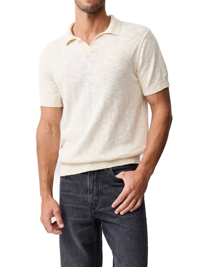 Poison Bay Knit Polo in Natural image 1