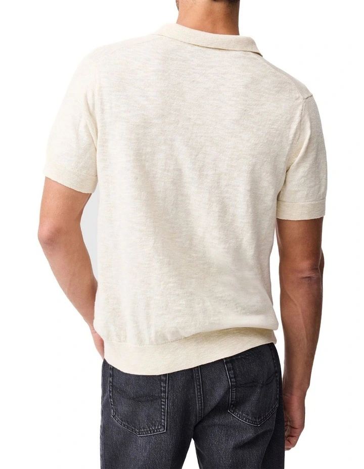 Poison Bay Knit Polo in Natural image 3