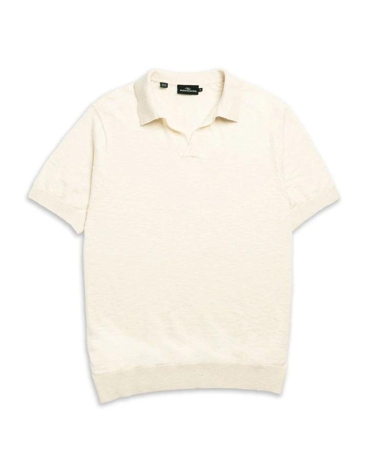 Poison Bay Knit Polo in Natural image 4