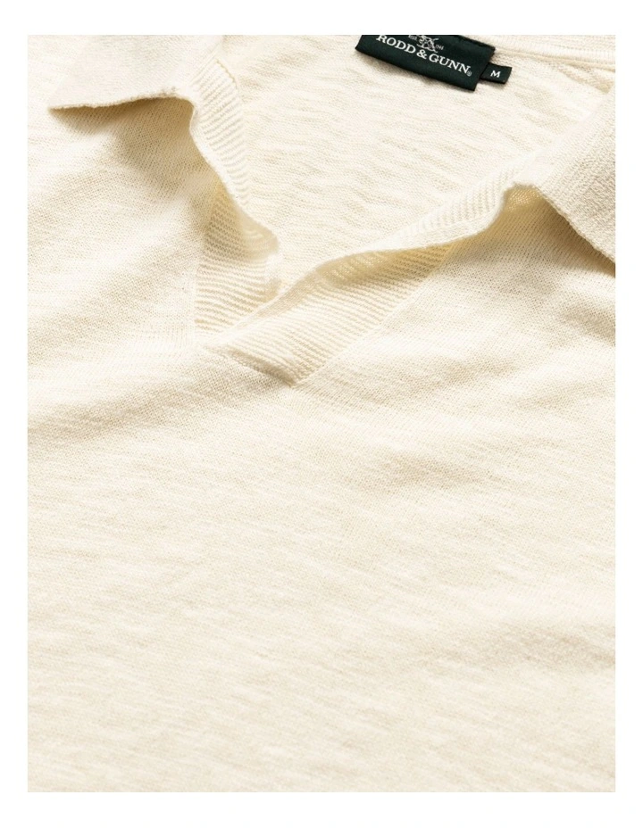 Poison Bay Knit Polo in Natural image 5