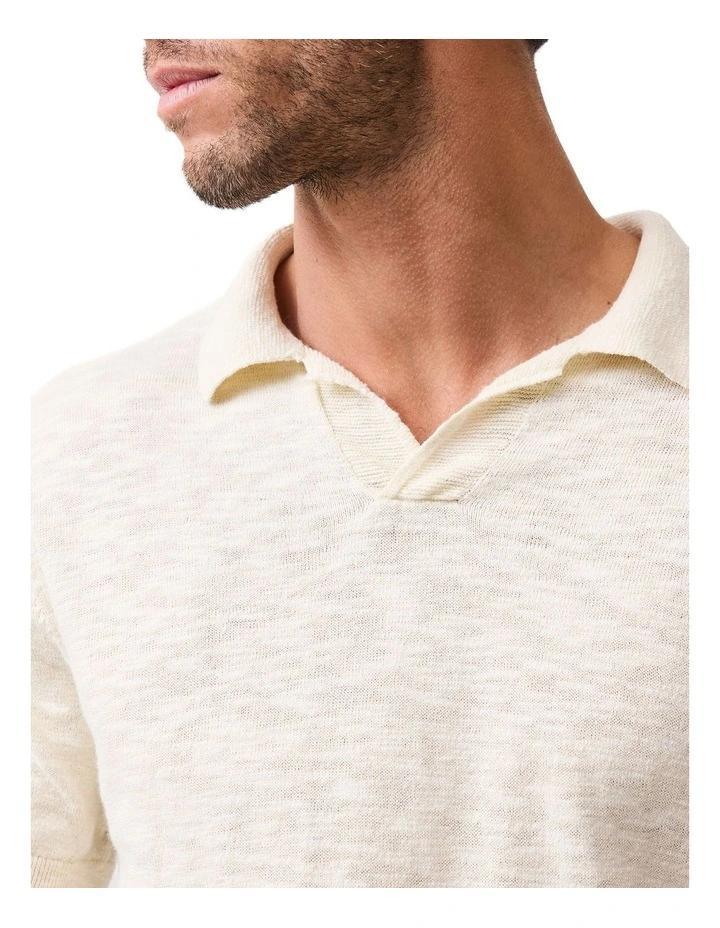 Poison Bay Knit Polo in Natural image 6