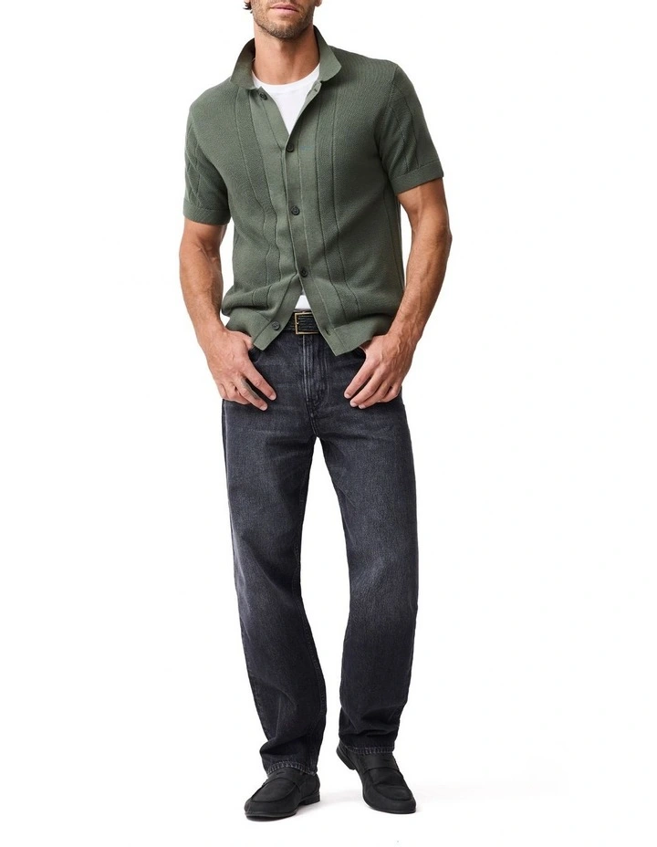 Cobb River Knit Polo Shirt in Forest image 3