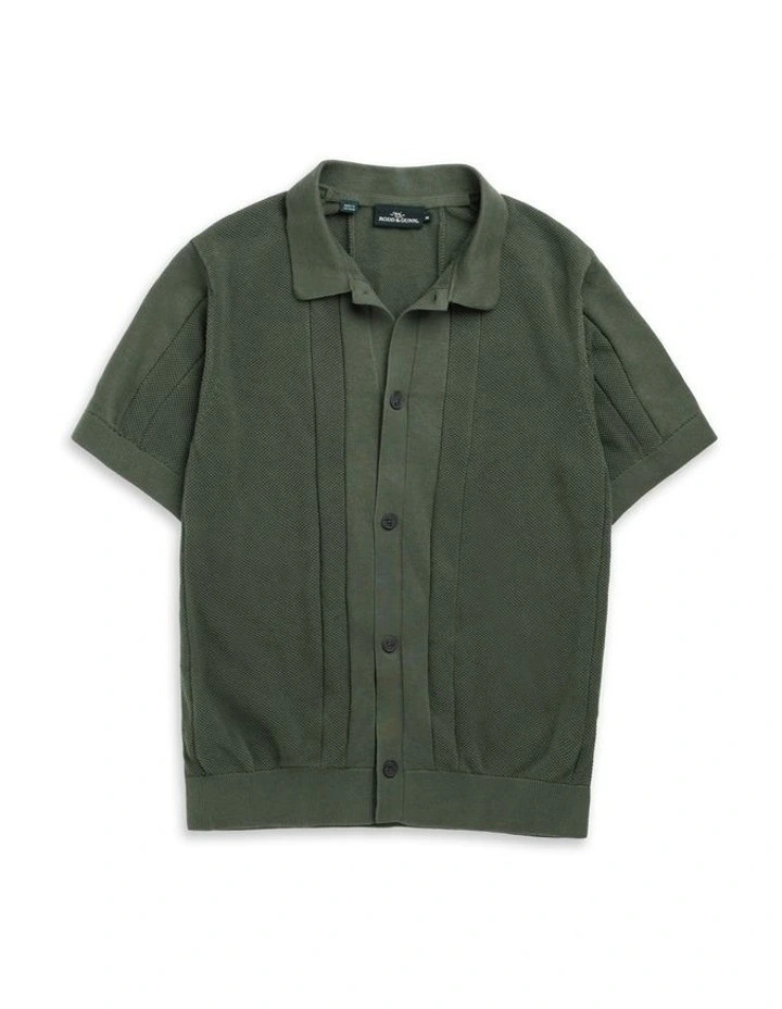 Cobb River Knit Polo Shirt in Forest image 4