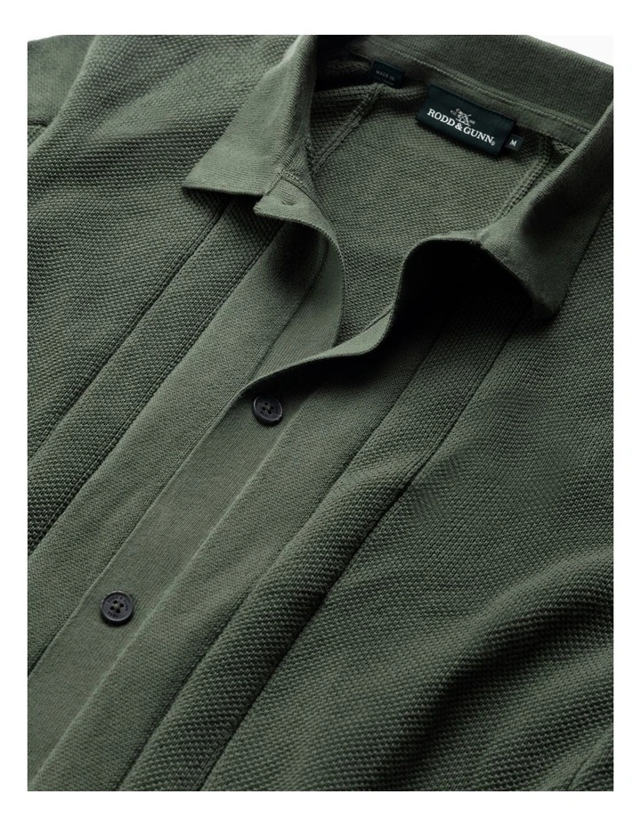 Cobb River Knit Polo Shirt in Forest image 5