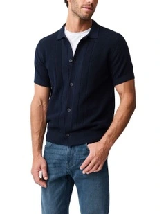 Cobb River Knit Polo Shirt in Midnight