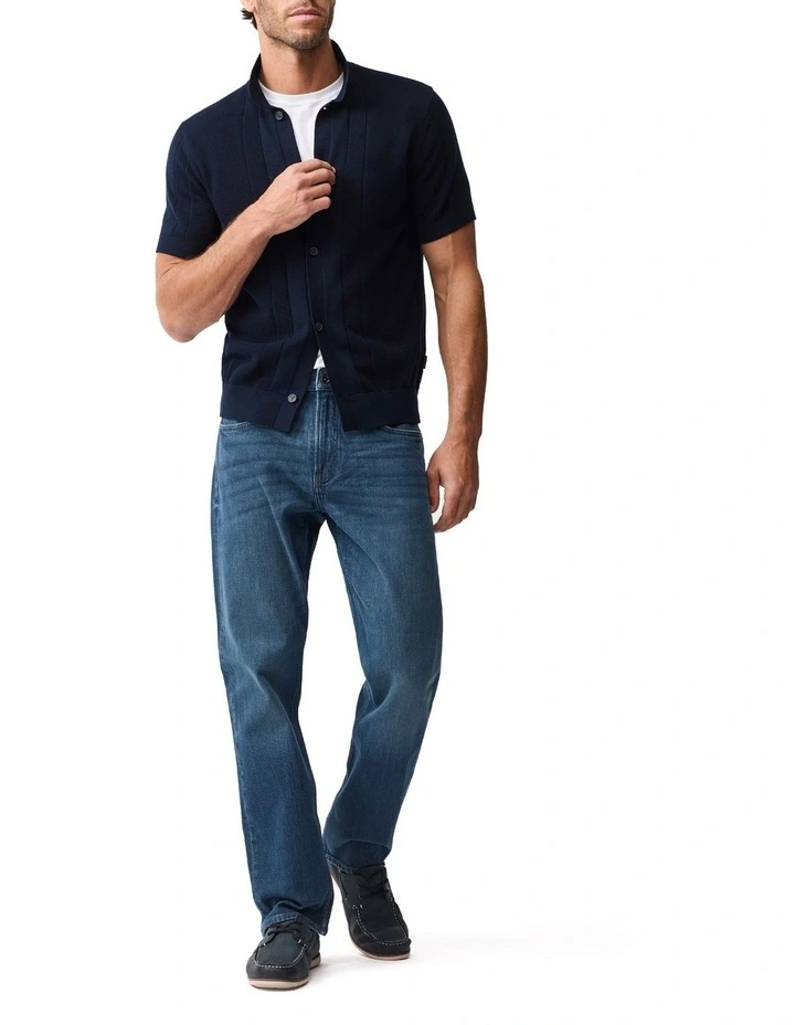 Cobb River Knit Polo Shirt in Midnight image 3