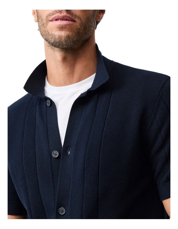Cobb River Knit Polo Shirt in Midnight image 6