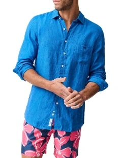 Coromandel 2 Long Sleeve Sports Fit Shirt in Cyan