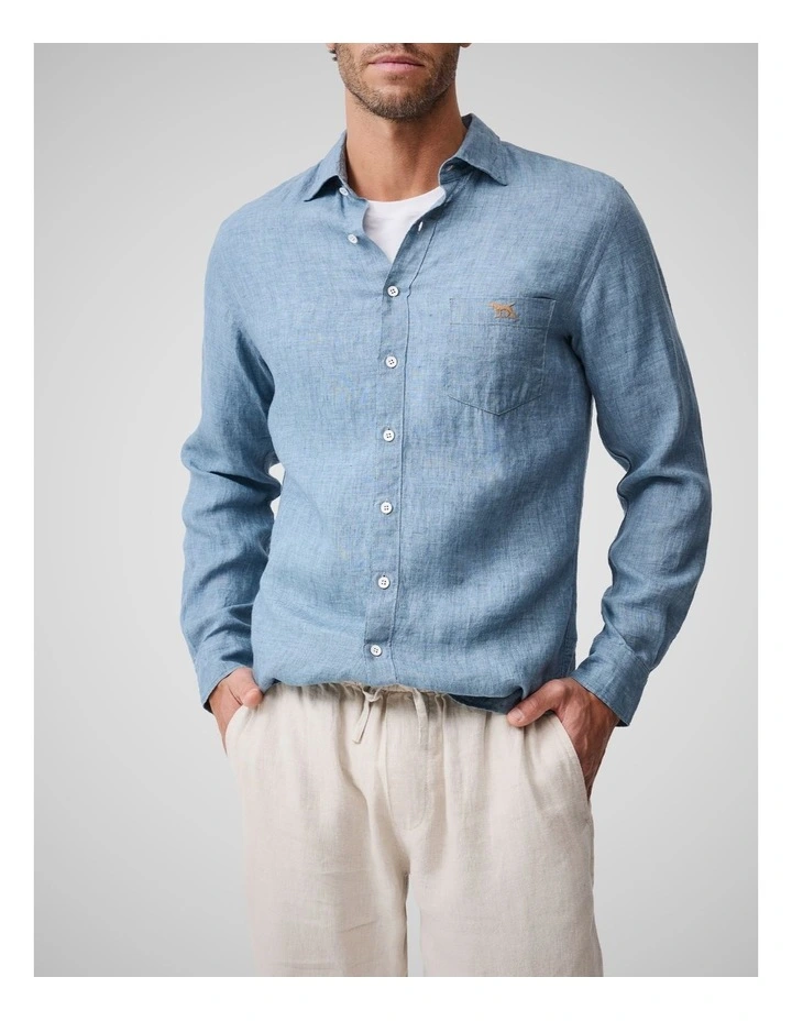 Coromandel 2 Long Sleeve Sports Fit Shirt in Sea Stone image 1