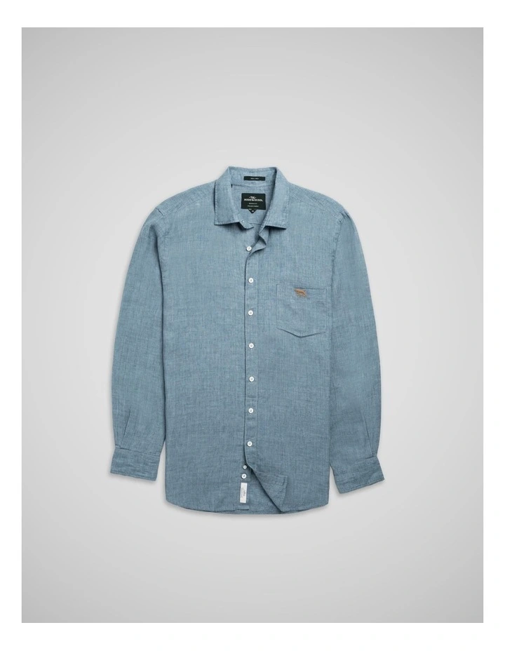 Coromandel 2 Long Sleeve Sports Fit Shirt in Sea Stone image 3