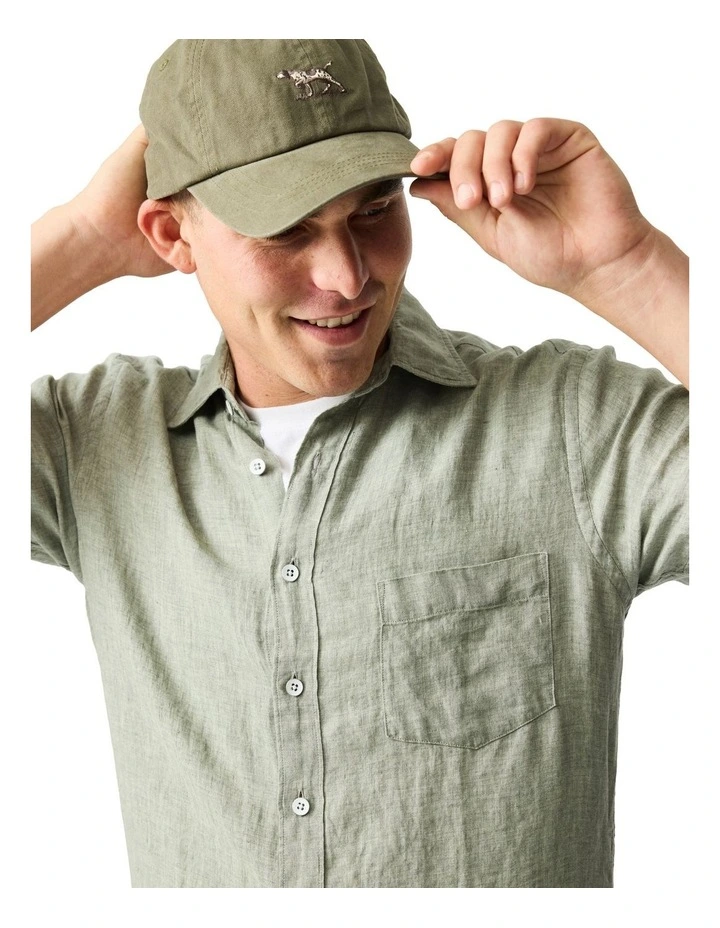 Palm Beach Short Sleeve Sports Fit Shirt  in Sage Grey image 6