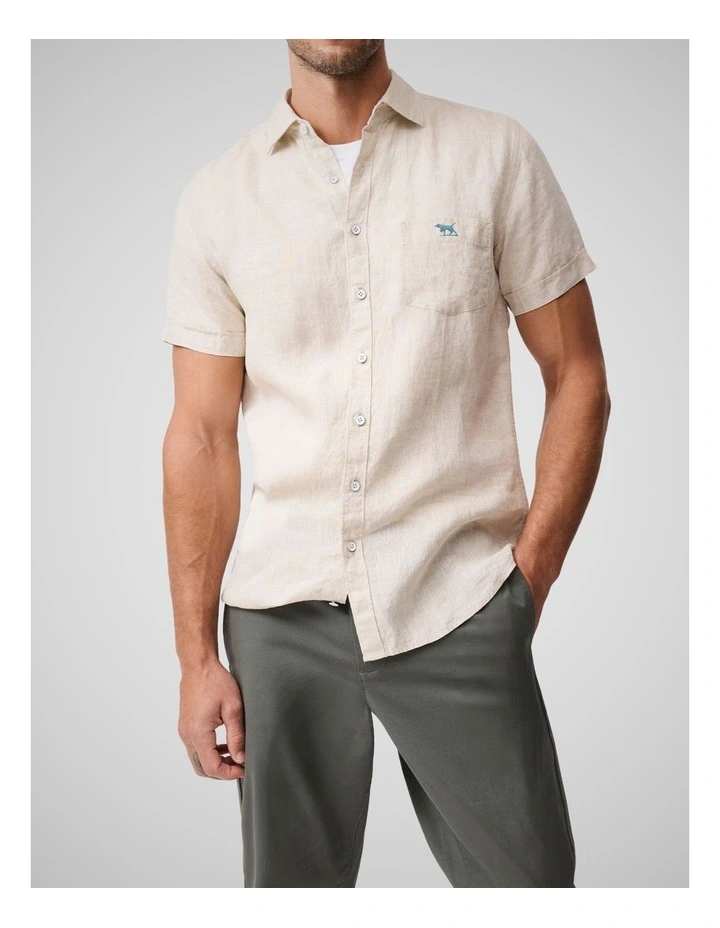 Cathedral Cove Short Sleeve Sports Fit Shirt in Oatmeal image 1