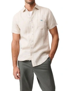 Cathedral Cove Short Sleeve Sports Fit Shirt in Oatmeal