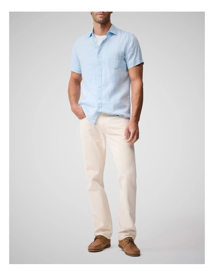 Cathedral Cove Short Sleeve Sports Fit Shirt  in Sky image 2