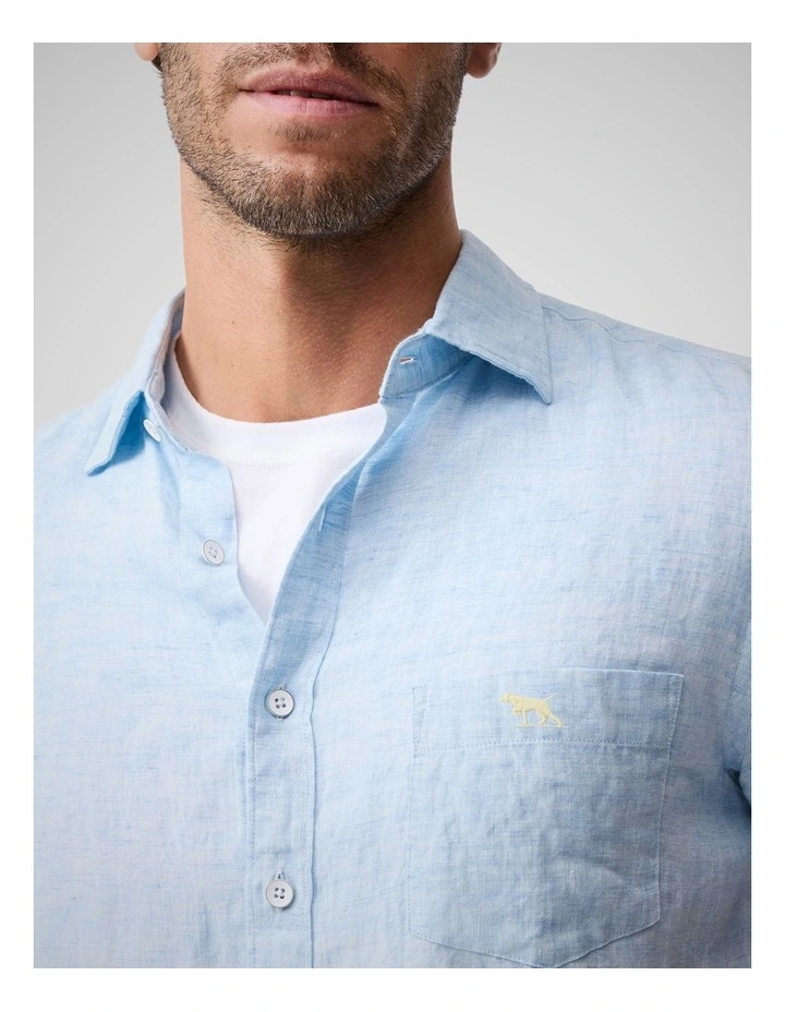 Cathedral Cove Short Sleeve Sports Fit Shirt  in Sky image 6