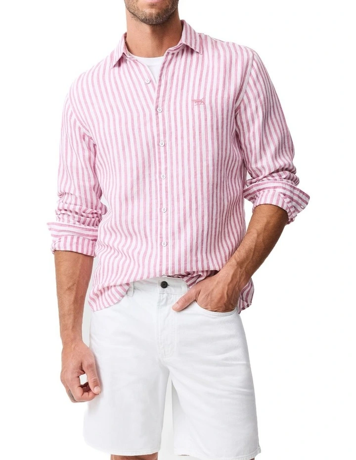 Seadown Long Sleeve Sports Fit Shirt in Rosewater image 1