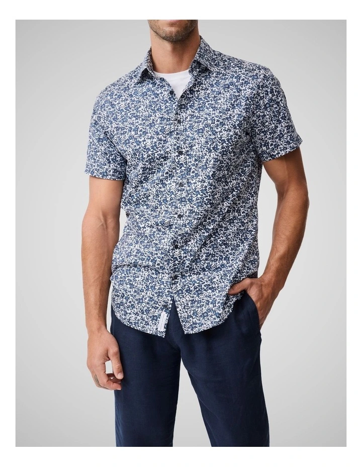 South Hampton Short Sleeve Sports Fit Shirt in Ink image 1