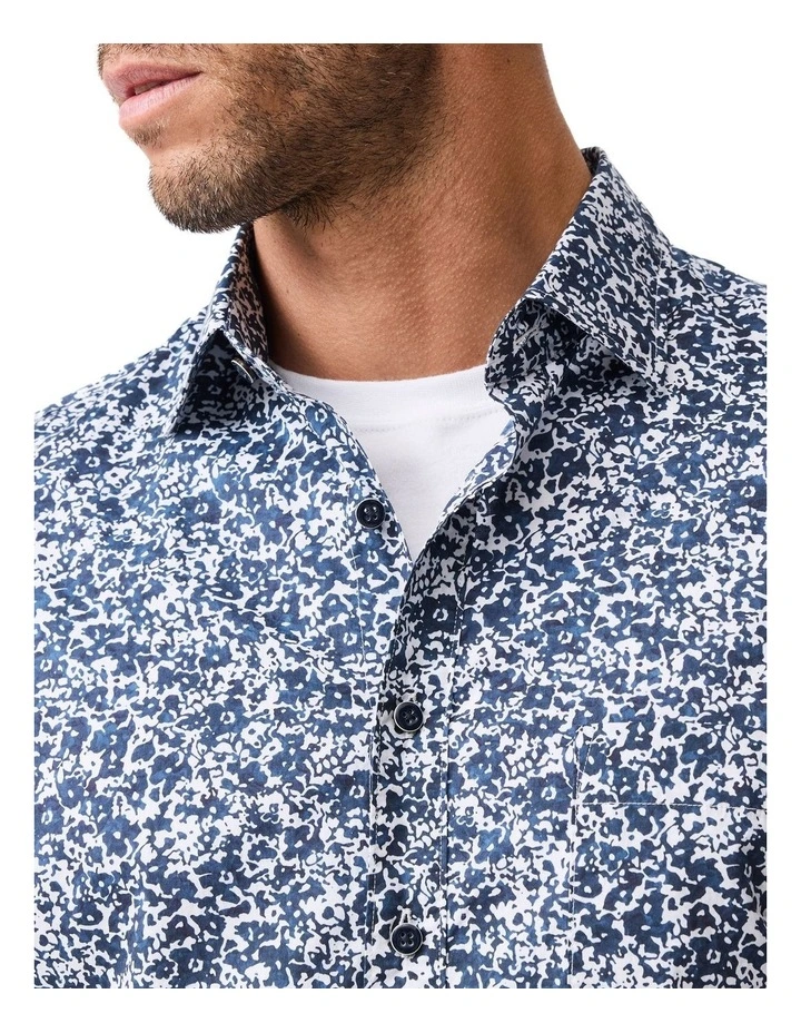 South Hampton Short Sleeve Sports Fit Shirt in Ink image 6