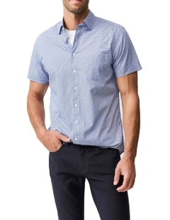 Blumine Short Sleeve Sports Fit Shirt in Indigo