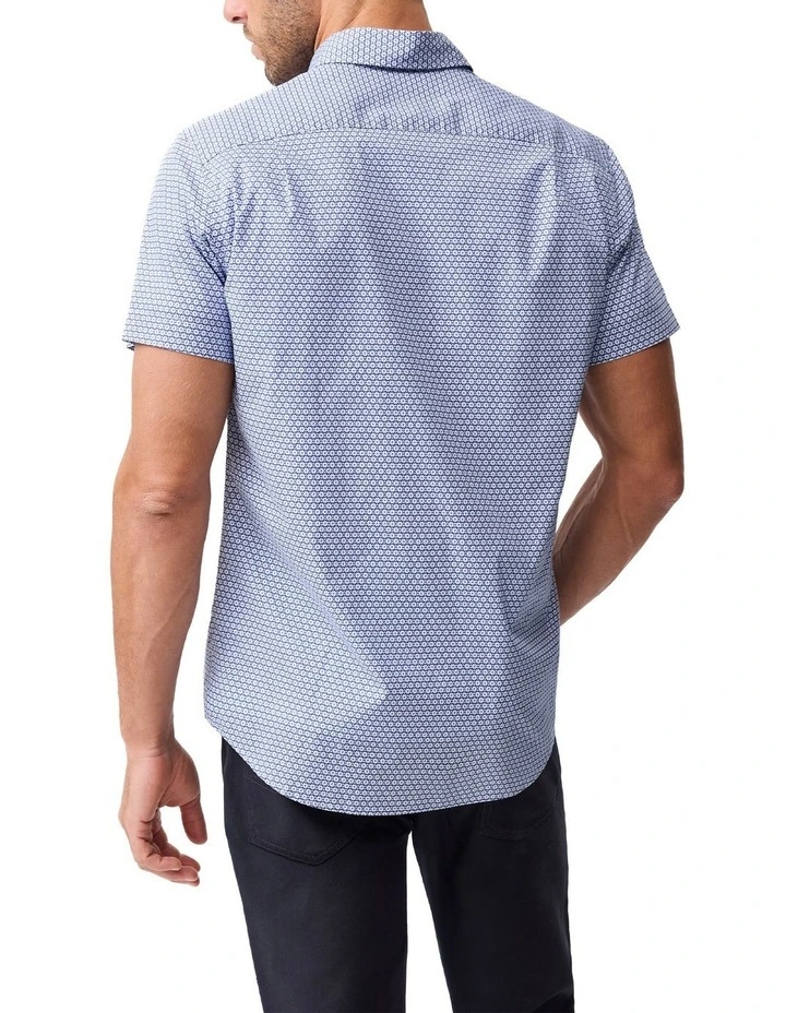 Blumine Short Sleeve Sports Fit Shirt in Indigo image 3
