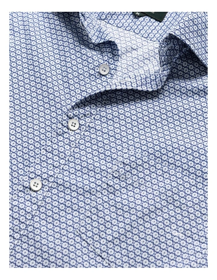 Blumine Short Sleeve Sports Fit Shirt in Indigo image 5