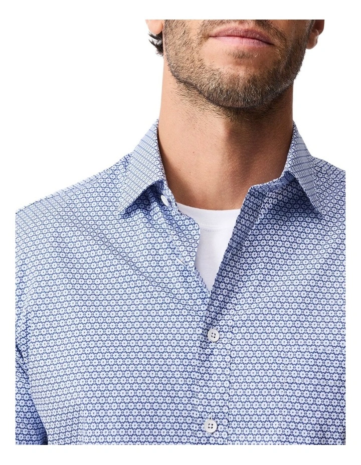 Blumine Short Sleeve Sports Fit Shirt in Indigo image 6