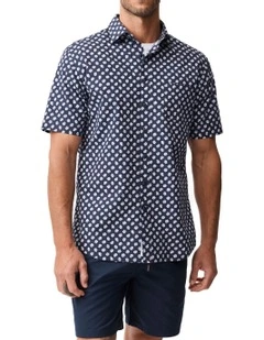 Thomsons Crossing Short Sleeve Shirt in Navy