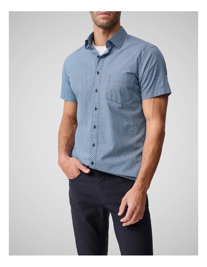 Chartwell Short Sleeve Sports Fit Shirt in Navy image 1