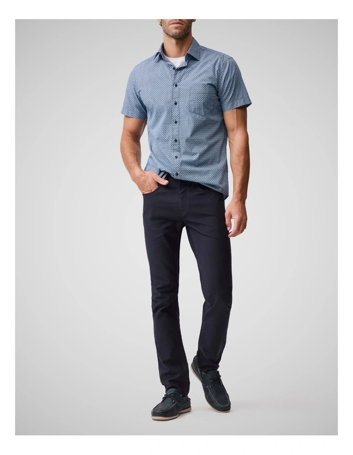 Chartwell Short Sleeve Sports Fit Shirt in Navy image 2