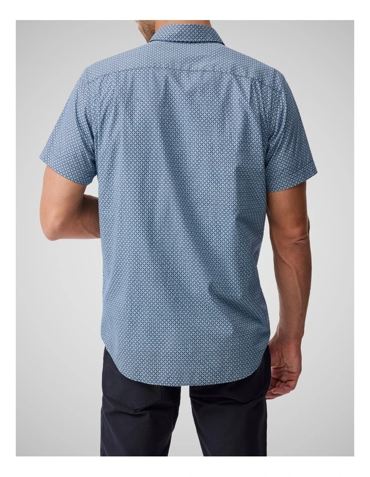 Chartwell Short Sleeve Sports Fit Shirt in Navy image 3