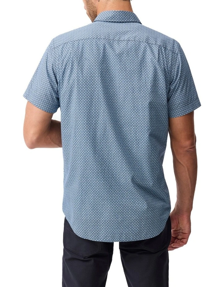 Chartwell Short Sleeve Sports Fit Shirt in Navy image 3