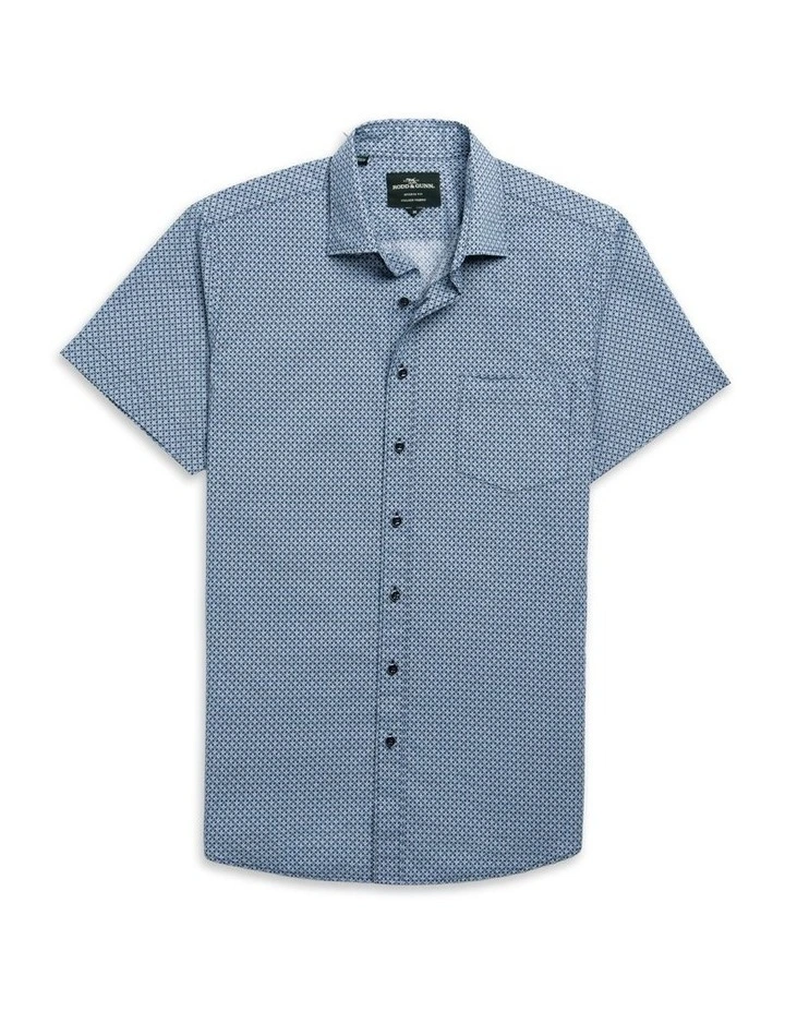 Chartwell Short Sleeve Sports Fit Shirt in Navy image 4