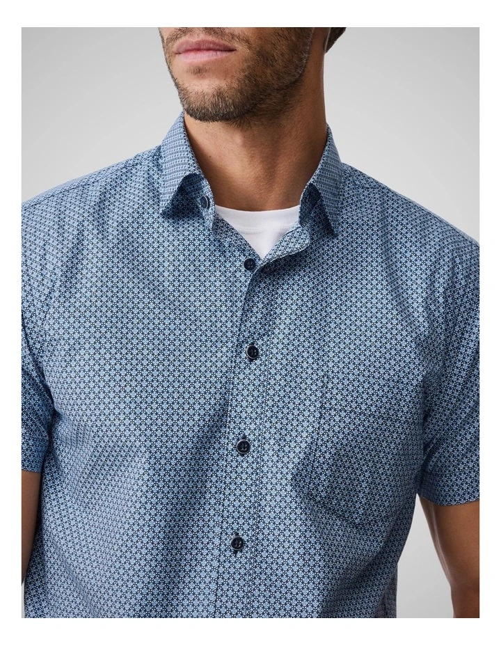 Chartwell Short Sleeve Sports Fit Shirt in Navy image 6
