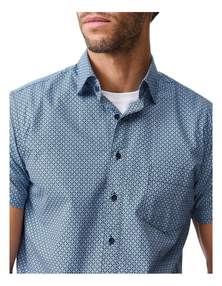 Chartwell Short Sleeve Sports Fit Shirt in Navy image 6