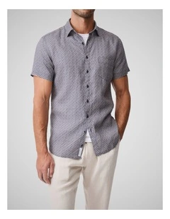 Featherson Short Sleeve Sports Fit Shirt in Bluestone