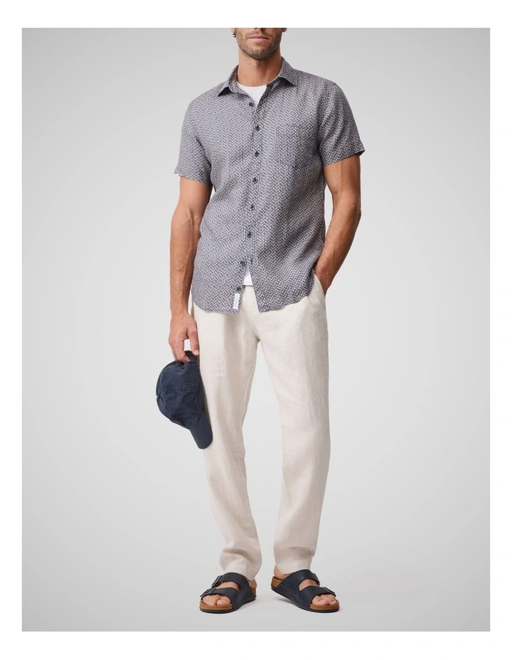 Featherson Short Sleeve Sports Fit Shirt in Bluestone image 2