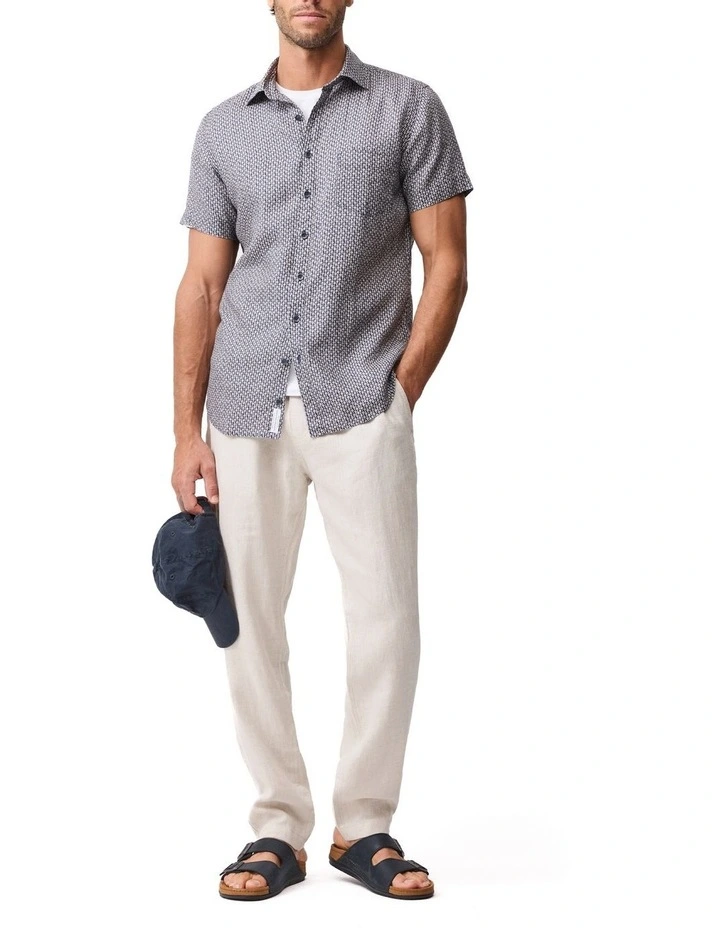 Featherson Short Sleeve Sports Fit Shirt in Bluestone image 2