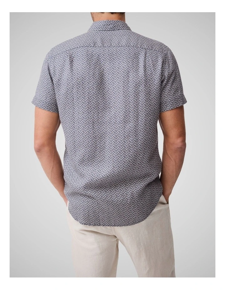Featherson Short Sleeve Sports Fit Shirt in Bluestone image 3