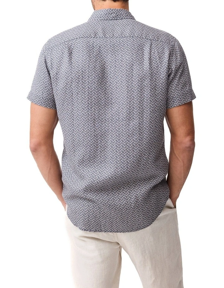 Featherson Short Sleeve Sports Fit Shirt in Bluestone image 3