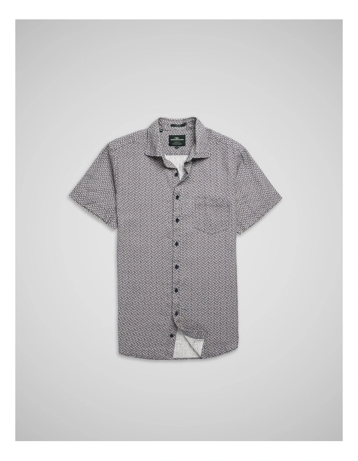Featherson Short Sleeve Sports Fit Shirt in Bluestone image 4