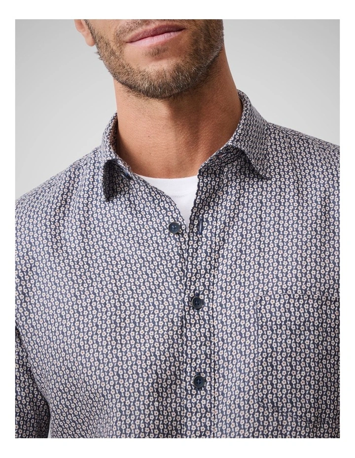 Featherson Short Sleeve Sports Fit Shirt in Bluestone image 6