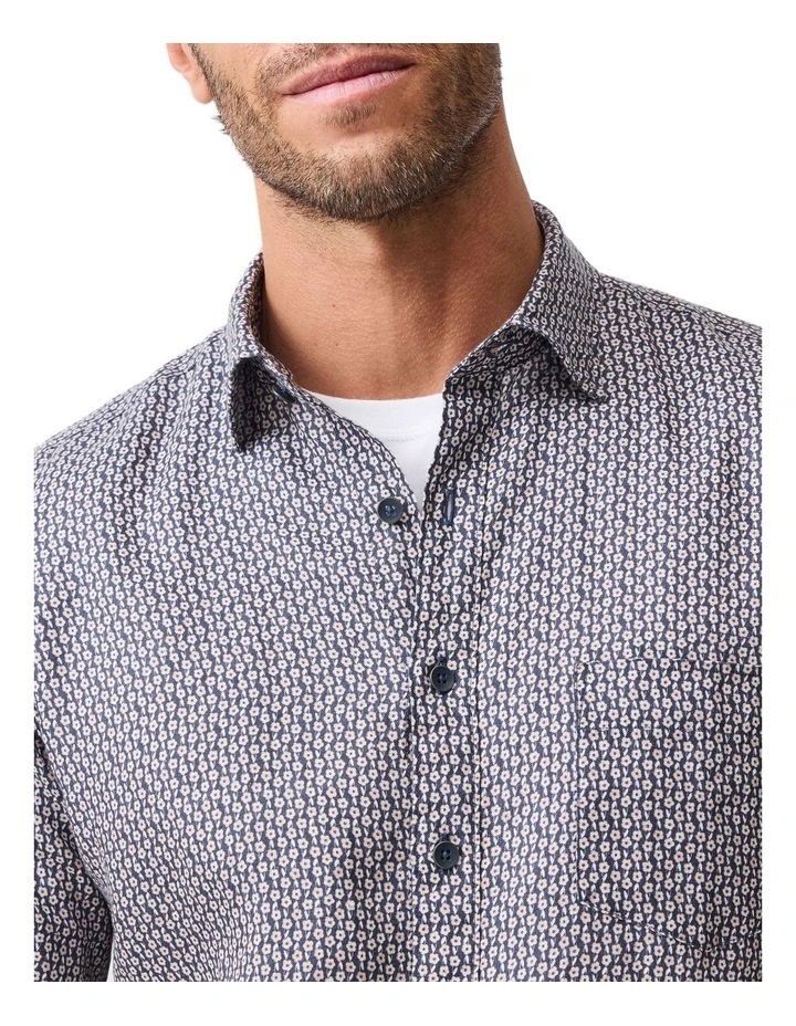 Featherson Short Sleeve Sports Fit Shirt in Bluestone image 6