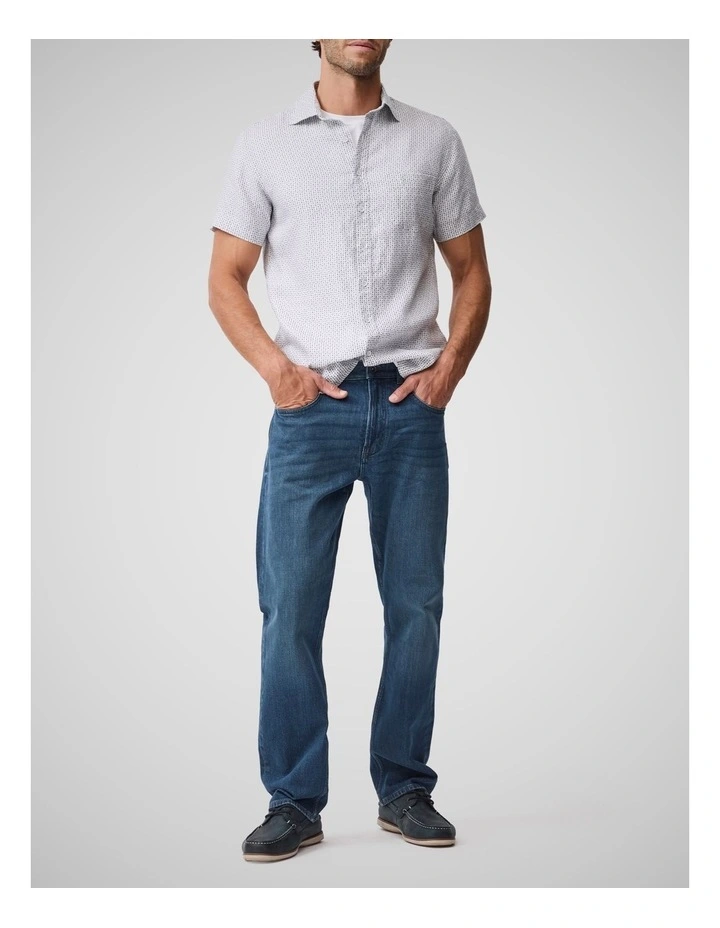 Featherson Short Sleeve Sports Fit Shirt in Snow image 2
