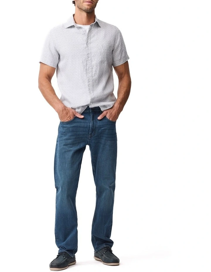 Featherson Short Sleeve Sports Fit Shirt in Snow image 2