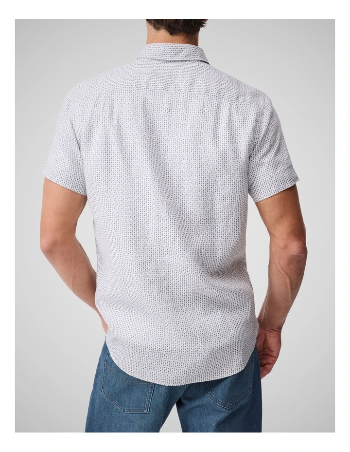Featherson Short Sleeve Sports Fit Shirt in Snow image 3