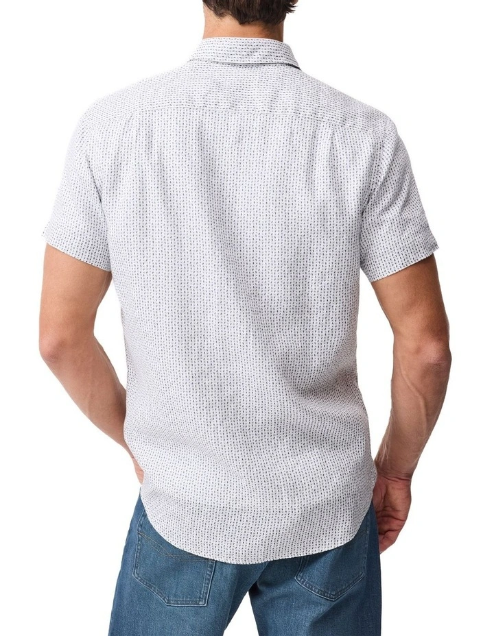 Featherson Short Sleeve Sports Fit Shirt in Snow image 3