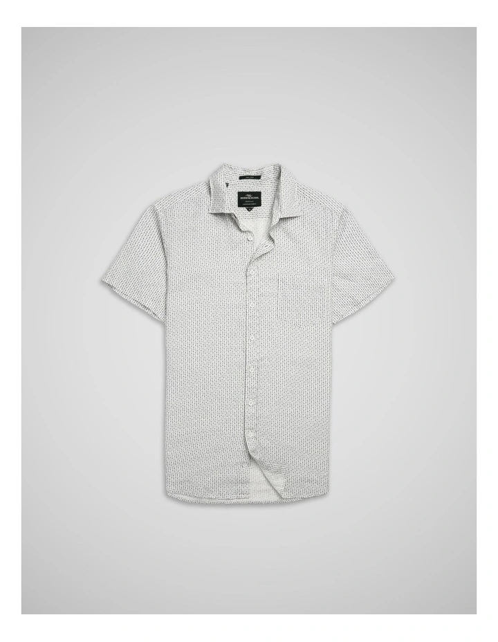 Featherson Short Sleeve Sports Fit Shirt in Snow image 4