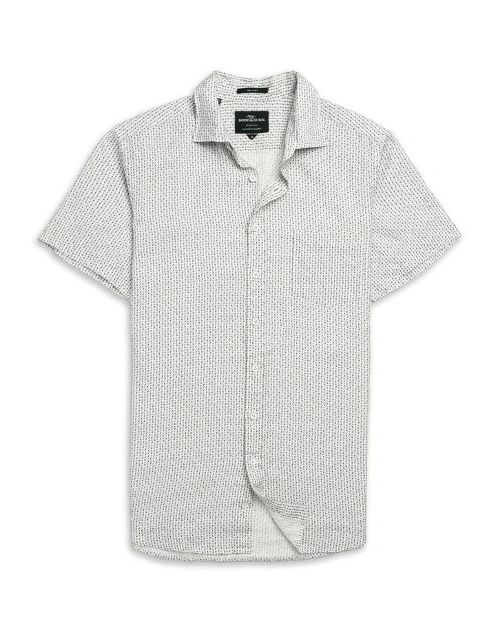 Featherson Short Sleeve Sports Fit Shirt in Snow image 4