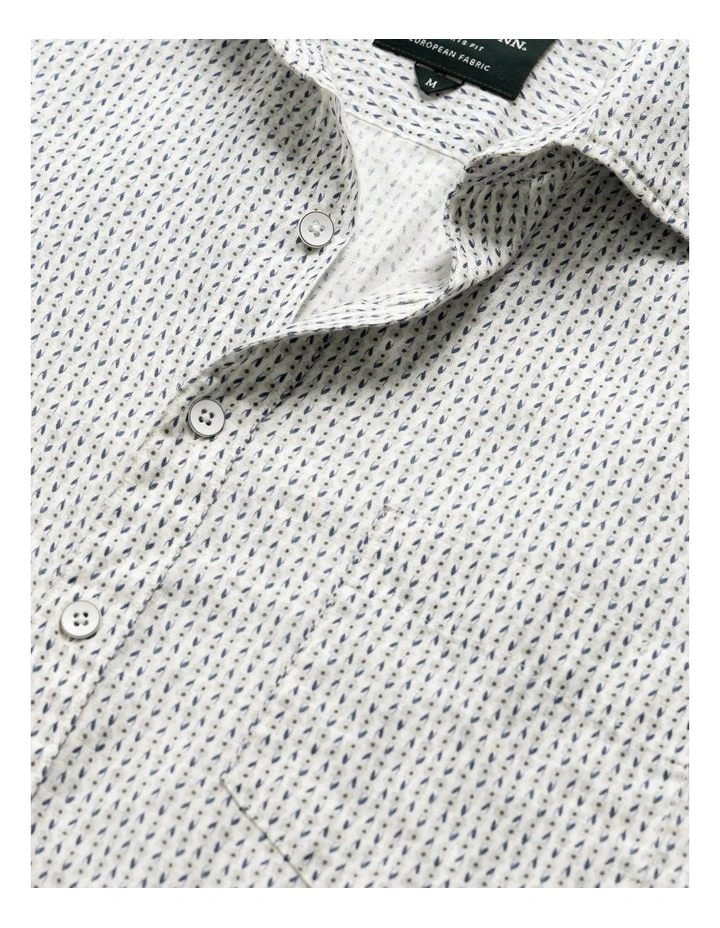 Featherson Short Sleeve Sports Fit Shirt in Snow image 5