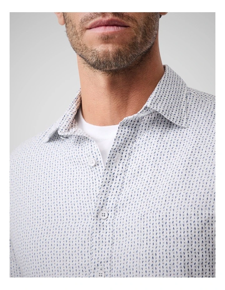 Featherson Short Sleeve Sports Fit Shirt in Snow image 6